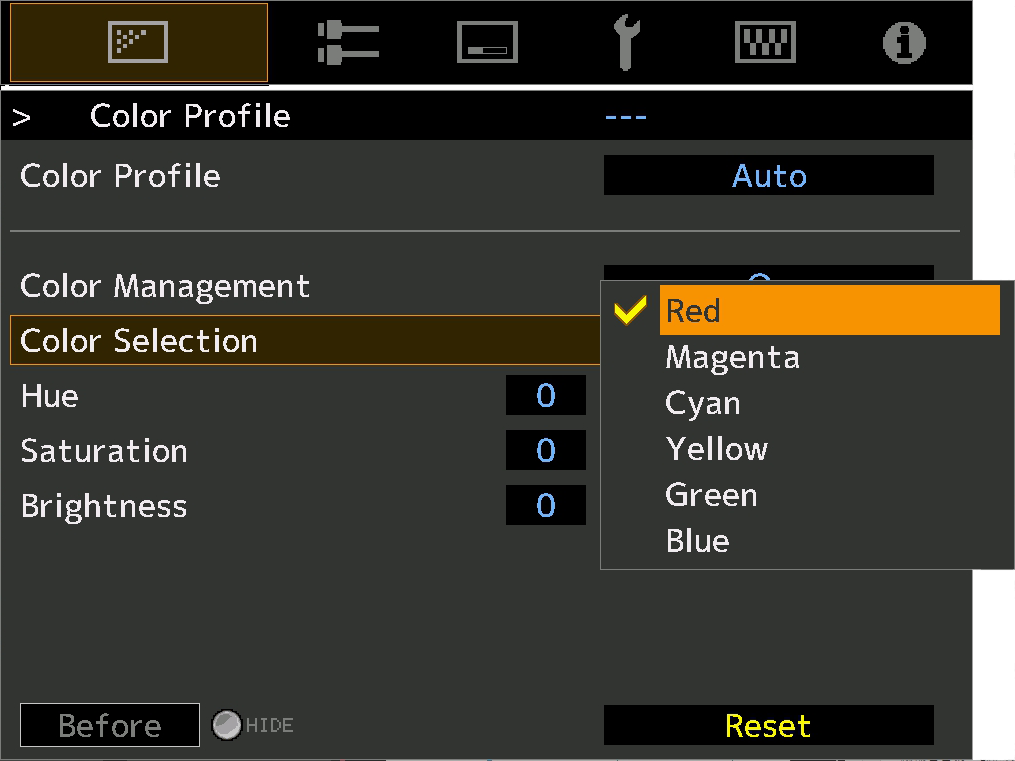 6-axis Colour Management System